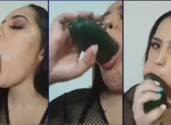 Anyimar Valentina Consumiendo un pepino