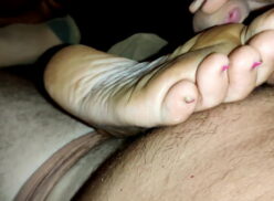 Nylon Footjob Cum