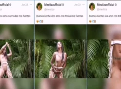 Mestiza Mc realizando una danza al aire libre sin ropa