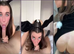 Daisy Drew, enseñando película POV con conejito haciéndose un conocido video