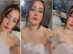 Alexia Loren mostrando su cuerpo en la bañera cubierta de espuma