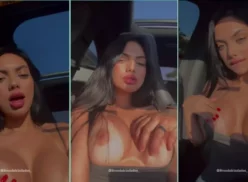 Brenda Trindade mostrando las tetas al chico del coche