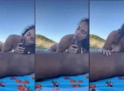 Erica Moraes, una joven atrevida, dándole sexo oral a la gran polla de su novio negro