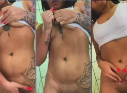 Erika souza mostrando su cuerpo desnudo y su coño mojado durante la ducha