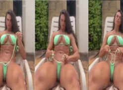 Fernanda Welter, famosa por sus videos picantes, lo muestra todo quitándose el bikini en el jardín