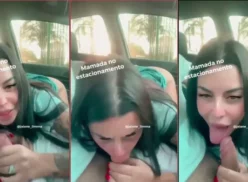 Jaiane Lima, la jovencita bombón, haciéndole oral a un afortunado en el parking