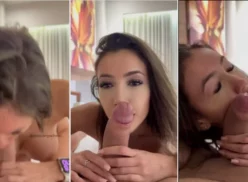 Jessica Pacheco dándole una buena follada oral a un hombre muy gordo de expresión sensual