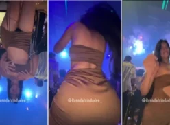 Mostrando las tetas y el coño en la fiesta, Brenda Trindade llamó la atención