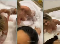 Nadine Borges causó polémica al grabar contenido picante con una pareja en un jacuzzi