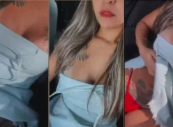 Paulla Naianna mostrando sus bragas y sus tetas durante un viaje en Uber