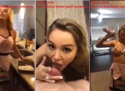 Rubia traviesa hace sexo oral y se folla el coño empapado