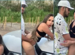 Vídeo de sexo casero con Stheffany Brito haciendo el amor sobre el capó de un coche