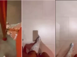 Vivi Fernandes seduciendo a su pareja en una habitación de hotel con elegantes botas