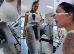 Anny Alves en llamas entrenando en el gimnasio