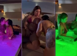 Brena Barbosa muestra todo su talento besando a Débora Peixoto tras un baño en la piscina