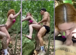 ¡Emme White teniendo sexo intenso en medio del bosque con su pareja