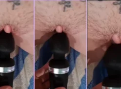 Hot Sweet gime fuerte mientras usa un vibrador en su excitado clítoris