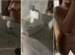 Jade Stone haciendo un strip en el baño para un admirador emocionado