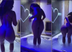 Jheni Lima luciendo su cuerpo desnudo y mostrando su privacy mientras se ducha