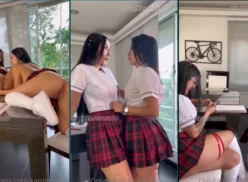 Karol Rosado, colegiala, follando caliente con una colega lesbiana sexy