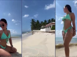 Karol Rosado dándole una mamada a turista bien gorda junto al mar