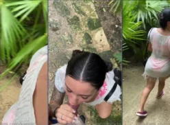 Karol Rosado, famosa de OnlyFans, haciendo una buena follada oral con un desconocido al aire libre