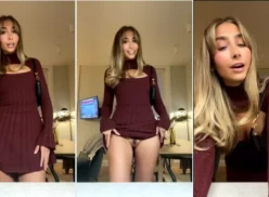 Lillian Phillips famosa de onlyfans muestra descaradamente su coño con vello púbico al levantarse el vestido