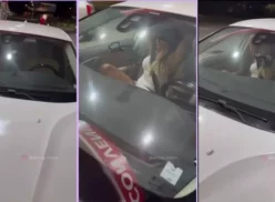 Sammy Gomes, conocida por OnlyFans, mostrando su coño en un auto en una gasolinera