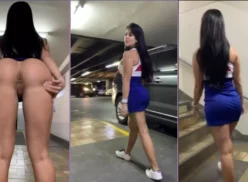 Steffy Moreno es captada con vestido sin bragas en el edificio