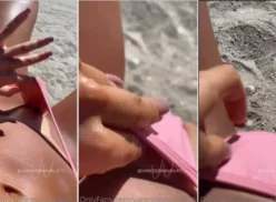 Vanessinha Vailatti mostrando su coño en la playa muy atrevida