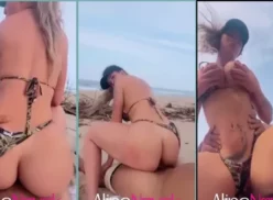 Aline Novak jodidamente caliente en la playa por la mañana