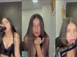 Carol Mendoza, famosa de OnlyFans, se luce usando un vibrador negro en sus presentaciones