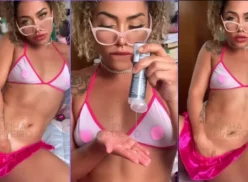 Ketney Karol sensualizando aplicándose lubricante y provocando de forma seductora