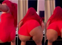 La bailarina Dunyevelly se balancea, haciendo twerking con el trasero afuera y usando pantalones cortos muy cortos