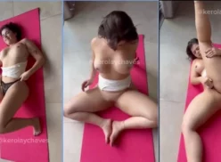 Vídeos de Kerolay Chaves haciendo ejercicios de yoga de una forma muy personal