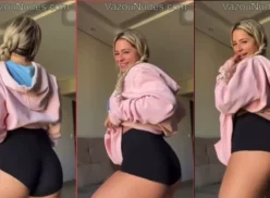 Con shorts y súper caliente, Nathalia Valente meneando el culo de manera muy sensual