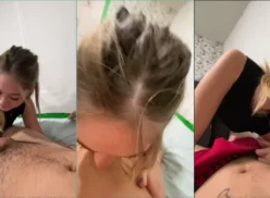 La joven Marley Roze se divierte y le hace un oral a un afortunado en la cama