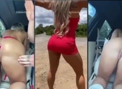 Maikelly Muhl se atrevió a lucirse sin ropa en el coche, dejando que su compañero le insertara un plug anal y estimulara su coño con sus dedos