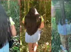 Venid más a ver a la Diosa Madu enseñando su gran culo en medio del bosque, toda desnuda