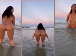 En la playa, esta bombón se mueve de una manera safada y sensual, atrayendo las miradas de todos los que la rodean