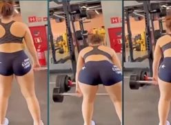 Mel Maia se deja ver usando shorts ajustados mientras entrena en el gimnasio