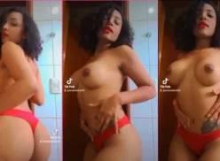 TikTok influencer, Amanda Luz, fue vista bailando en bragas y con los pechos al descubierto