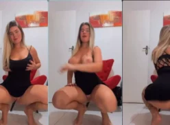 Debora Peixoto bailando al son del funk paulista en camisón y sin bragas