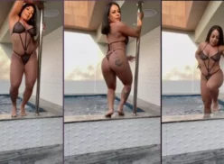 Melissa Pitanga bailando en barra para la persona que le gusta en la habitación del motel