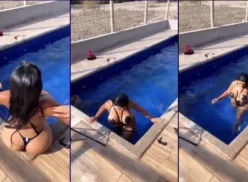 ¡Alejandra Quiroz luce nadando en la piscina con un impresionante bikini