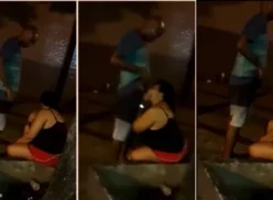 Amateur tetona es pillada teniendo un buen polvo oral con un negro en una avenida