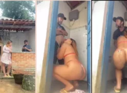 Mujer casada lleva a un trabajador al baño y tiene sexo increíble