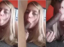 Video porno con jodidamente rubia en un chico negro