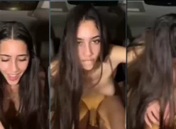 Amateur flaca teniendo un orgasmo en el coche con una polla dentro de su coño