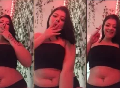 Gabriella Manhaez publica videos en la web mientras disfruta de su hierba favorita y se muestra con muy alta vibra